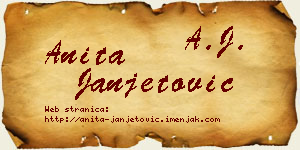 Anita Janjetović vizit kartica